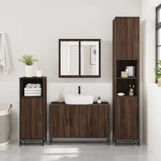vidaXL Πάγκος χωρίς Νιπτήρα Μ90xΒ33xΥ60cm Καφέ Δρυς