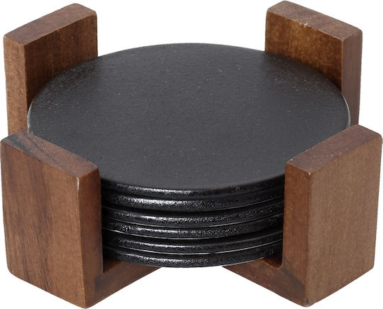 Cryspo Trio Rund Untersetzer Hölzernes 10cm 6Stück