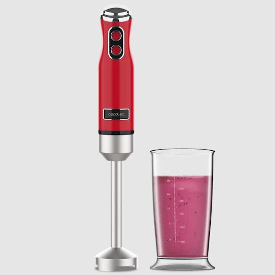 Cecotec 1200MAX Retro Blender De Mână Cu Tijă Din Inox 1200W Roșu