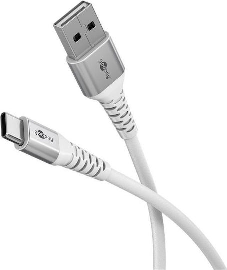 Goobay USB 2.0 Cable USB-C male - USB-A 60W Λευκό 1m 74530