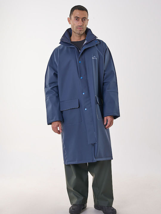 Anorak Waterproof Trench Coat Street X-long Blue