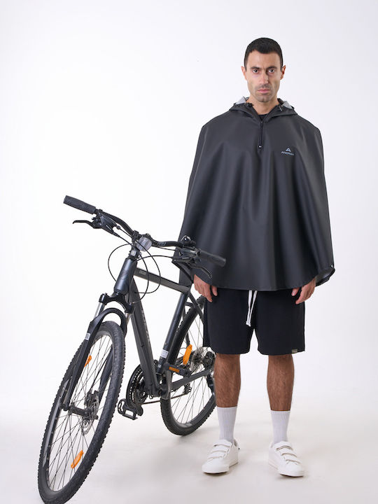 Anorak Wasserdichter Poncho Radfahrer Flex Schwarz