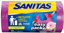 Sanitas Aromatic Trash Bags Capacity 60lt Easy Pack 72x58cm 20pcs Purple Sanitas Aromatic Trash Bags Capacity 60lt Easy Pack 72x58cm 20pcs Purple
