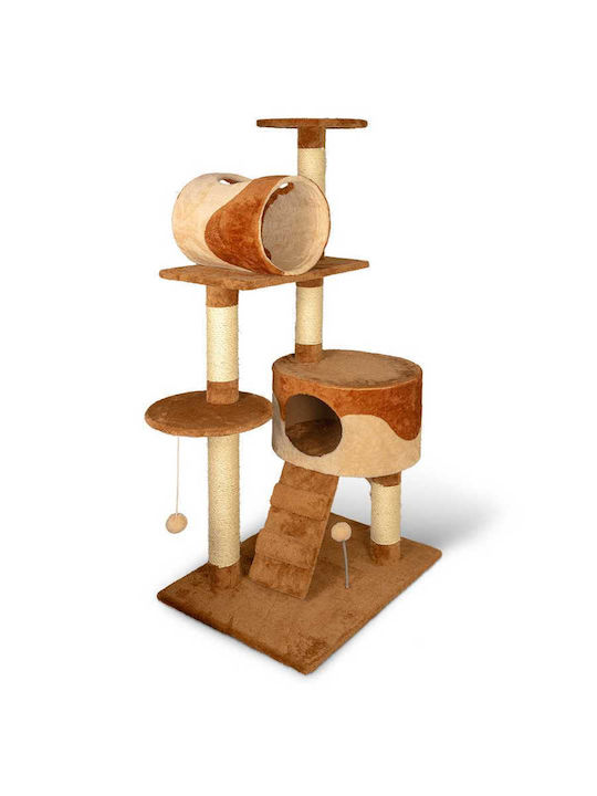 Glee Scratching Post Cat Trees Brown 4 levels 75x51x131cm