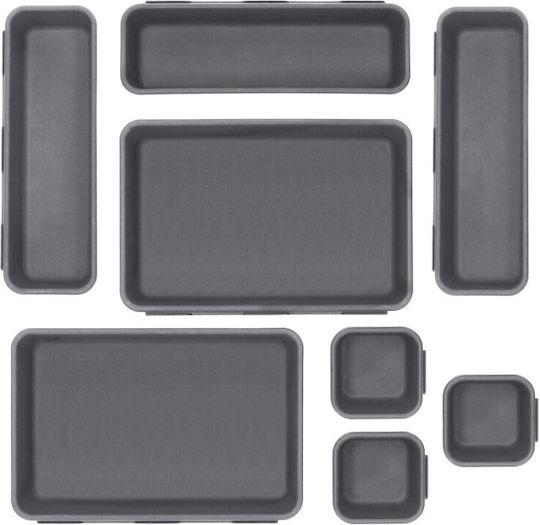 Free Composition Plastic Drawer Cutlery Tray 23.5cm 8 Pieces Grey