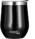 Panda Glass Thermos Stainless Steel 320ml Black