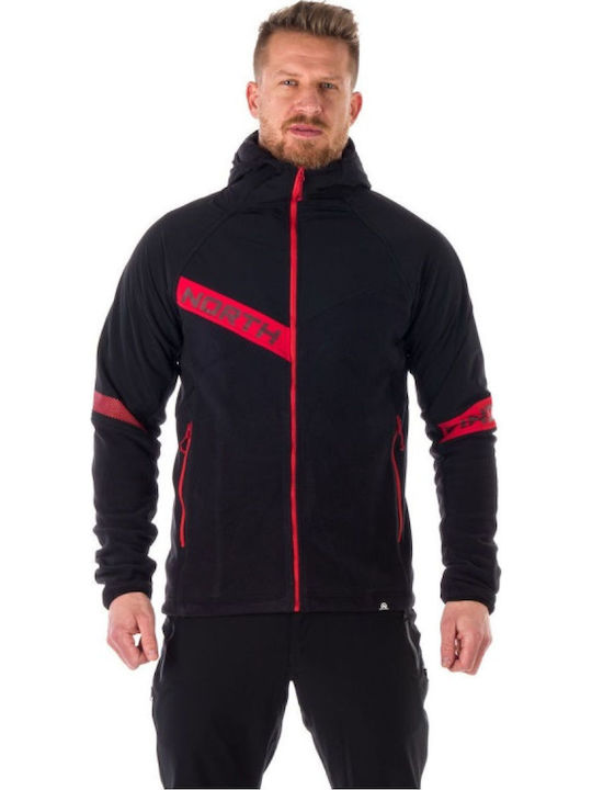 Men's Fleece Cardigan with Hood Black