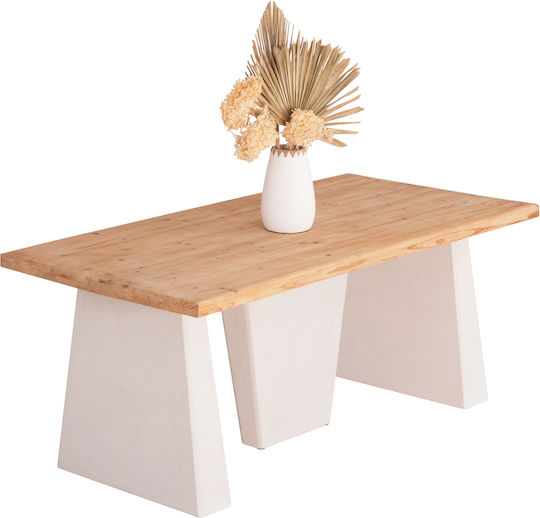 Table Dining Room Wooden Off-white 179x90x75cm