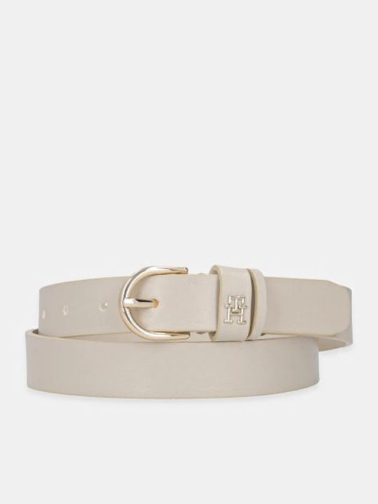 Tommy Hilfiger Δερμάτινη Γυναικεία Ζώνη Μπεζ