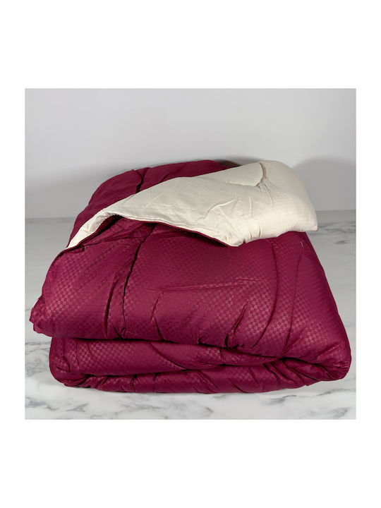 Duvet Single 160x240cm Bordeaux-ecru