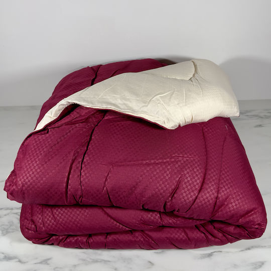 Duvet Single 160x240cm Bordeaux-ecru