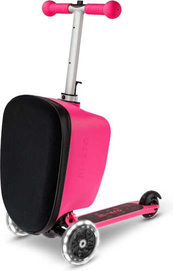 Micro Kinderroller Klappbar Junior Mit LED-Beleuchtung Rosa