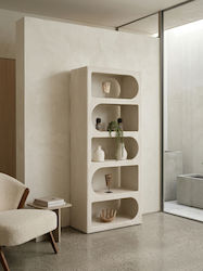 Βιβλιοθήκη Santorini Υπόλευκο 80x38x180εκ. HM18062