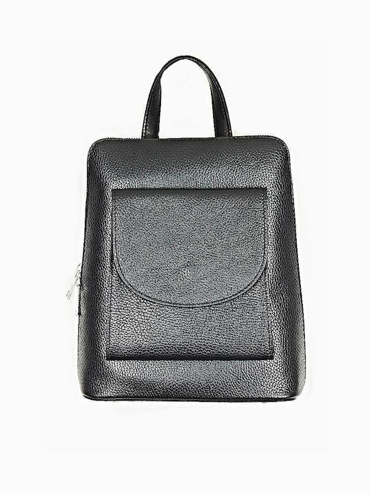 Leather Women's Backpack Handbag Black