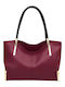 Leder Damentasche Shopper Schultertasche Rot