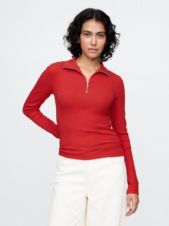 GAP Women's Long Sleeve Sweater Cotton Red