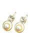 W'el Woman's Elegance Earrings Gold Plated with Stones & Pearls