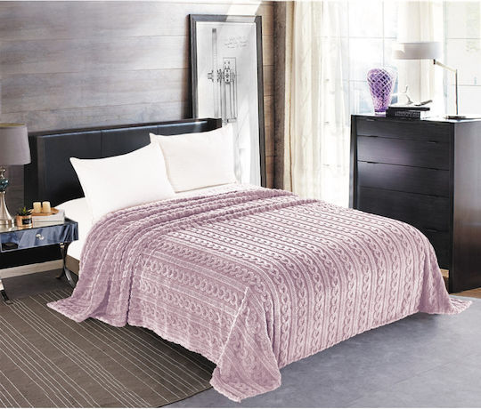 Silk Fashion Braid Fleece Blanket Super King 220x240cm Lilac
