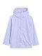 Waterproof Kids' Casual Jacket Long with Hood Purple