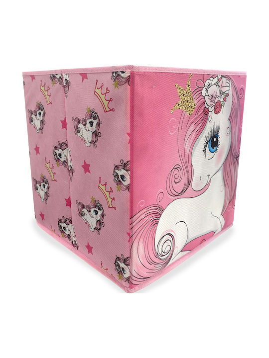 Dimcol Κουτί-σκαμπό Unicorn 10 30x30x30 Pink 100% Polyester