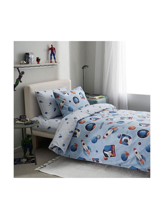 Vesta Home Σετ Σεντόνια Μονά Βαμβακερά Apollo Blue 170x260cm 3τμχ
