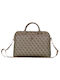 Guess Grained 4G Logo Τσάντα Ώμου / Χειρός για Laptop 15" σε Καφέ χρώμα