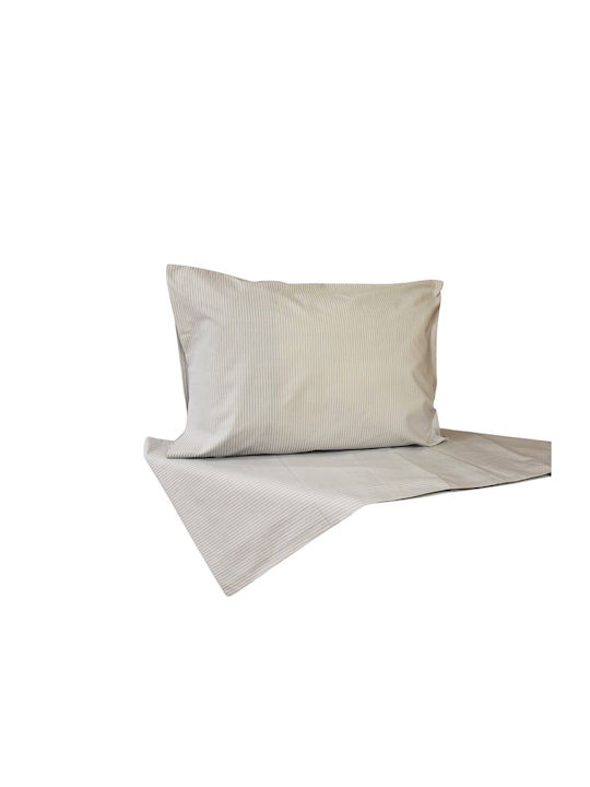 Decotelia Duvet Cover Set Cotton Single with Pillowcase 160x240 Grey