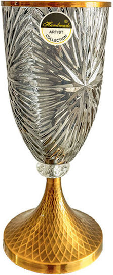 Vază din sticlă gri-auriu 13x31cm Karvounis Hc6009