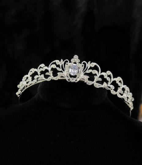 Braut Tiara Strass Oval Rundform Silber Königin Mary Tiara Ba011 Haarschmuck Hrd-ba011