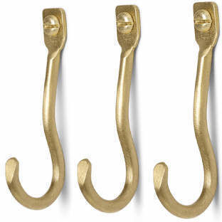 Krümmung Wandhaken Set3 Messing