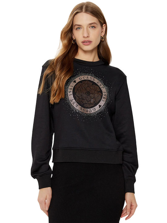 Guess Women's Fleece Sweatshirt Black