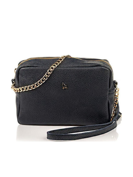 Boxer Leder Damen Handtasche Schulter Schwarz