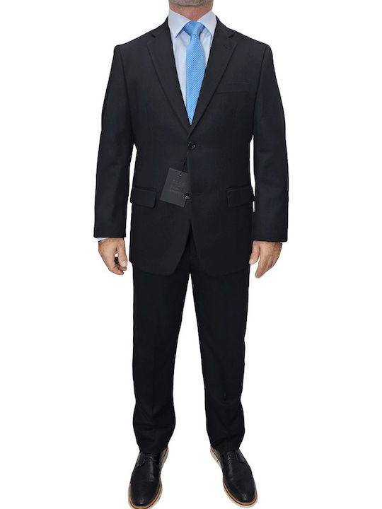 Winter Men's Suit with Slim Fit Black