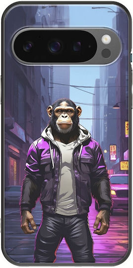 Street Animals Chimpanzee Google Pixel 9 Pro 5g Black TPU Black Silicone