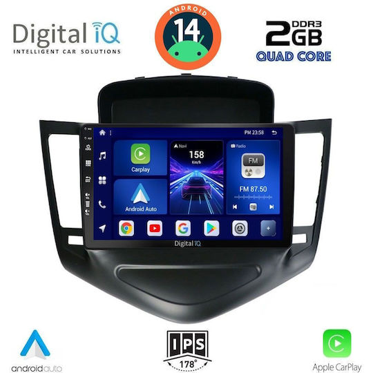 Digital IQ Auto-Audiosystem für Chevrolet Cruze 2008-2012 (Bluetooth/USB/AUX/WiFi/GPS/Apple-Carplay/Android-Auto) mit Touchscreen 9"