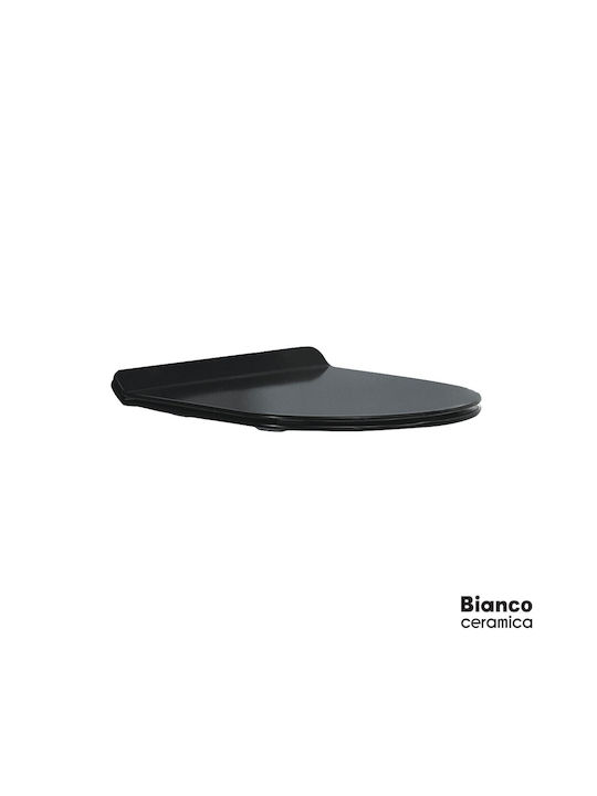 Bianco Ceramica Bakelite Soft Close Toilet Slim Seat Black Aida