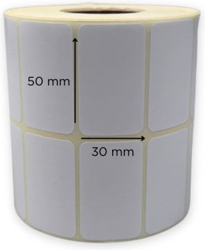 thessPACK 3000 Self-Adhesive Label Rolls for Label Printer 50x30mm 1pcs