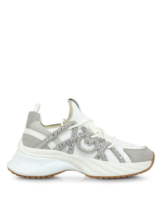 Pinko Chunky Sneakers White Satin