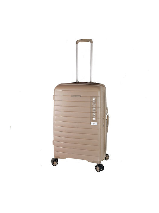 Verage Medium Hard Travel Suitcase Champagne with 4 Wheels Height 65cm