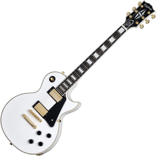 Epiphone Les Paul Custom Ηλεκτρική Κιθάρα Single Cut Λευκή με Θήκη