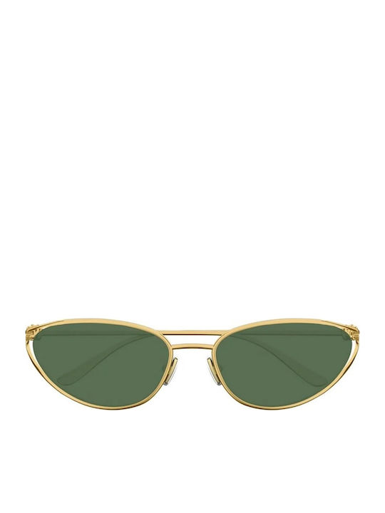 Bottega Veneta Unisex Sonnenbrille mit Gold Metall Gestell und Grün Linse BV1330S 004