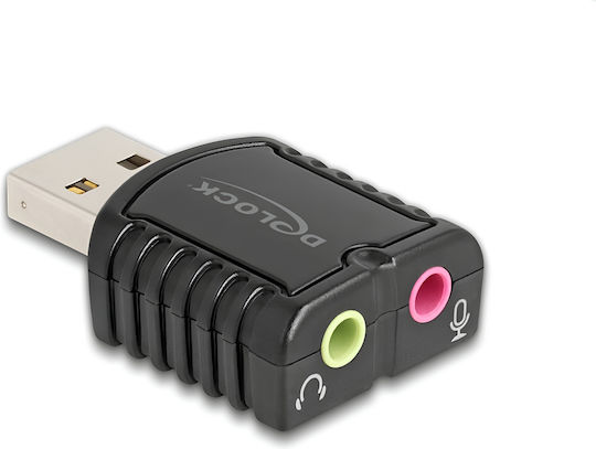 Εξωτερική Κάρτα Ήχου Delock 65964 2x 3.5mm Σύνδεση Usb-a Μαύρο 65964