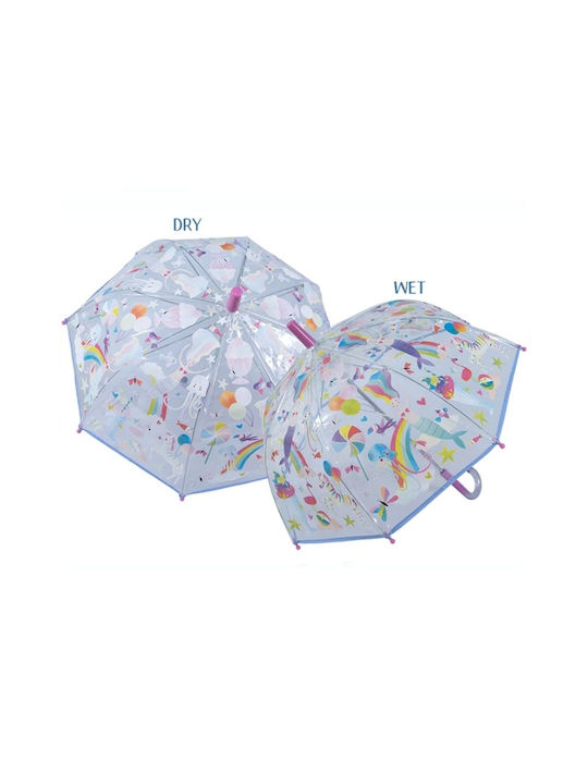 Floss & Rock Kids Curved Handle Umbrella with Diameter 67cm Transparent