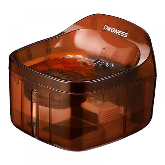 Dogness Water Plastic Waterer / Fountain for Dog & Cat 2lt 17.3cm in Brown Color