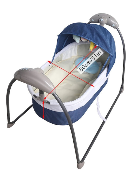 Cradle with Mattress and Wheels Blue