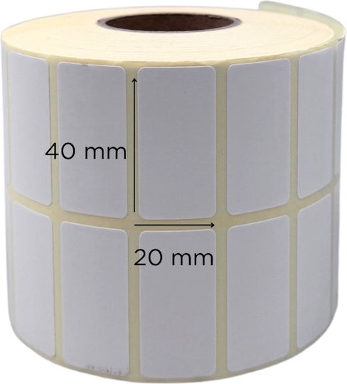 thessPACK 4500 Selbstklebende Etikettenrollen 40x20mm 1Stück