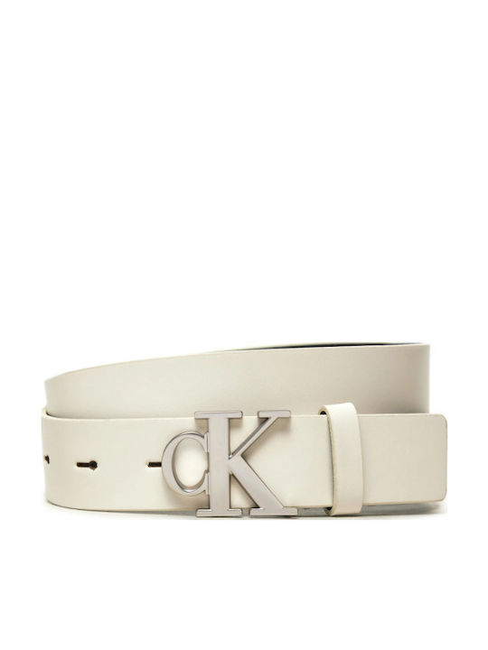 Calvin Klein Leather Women's Belt Beige