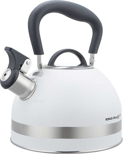 KING Hoff Retro Kettle Stainless Steel White 1800ml