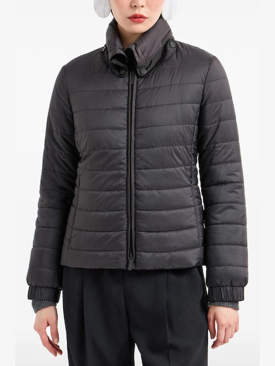 Women's Short Puffer Jacket for Winter Nero