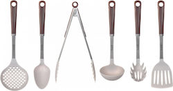 Husla Plastic Cooking Utensil Set Brown